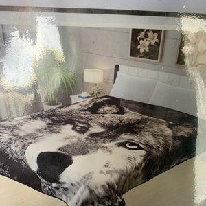 Grey Wolf Blanket Queen Size double sided